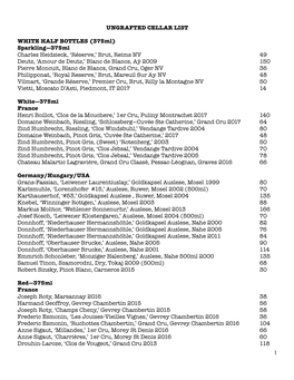 Ungrafted Old and Rare Wine List November 27Th, 2020