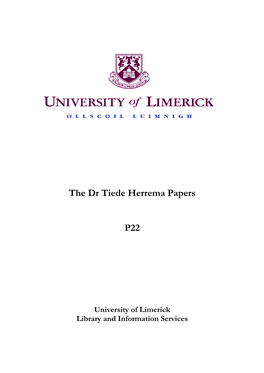 The Dr Tiede Herrema Papers
