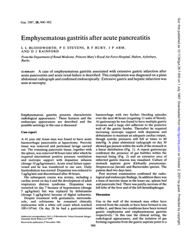 Emphysematous Gastritis After Acute Pancreatitis