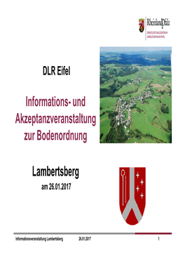 Und Akzeptanzveranstaltung Zur Bodenordnung Lambertsberg