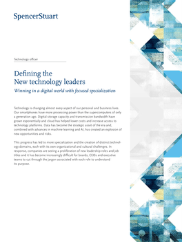 Defining the New Technology Leaders Winning in a Digital World with Focused Specialization