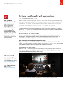 Spring 2019 What's New in Adobe Creative Cloud for Video & Audio