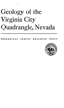 Geology of the Virginia City Quadrangle, Nevada