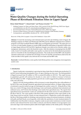 Water Quality Changes During the Initial Operating Phase of Riverbank Filtration Sites in Upper Egypt