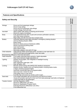 Features and Specifications Safety and Security