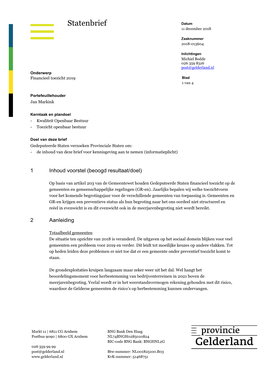 Financieel Toezicht 2019 Blad 1 Van 4