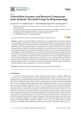 Extracellular Enzymes and Bioactive Compounds from Antarctic Terrestrial Fungi for Bioprospecting