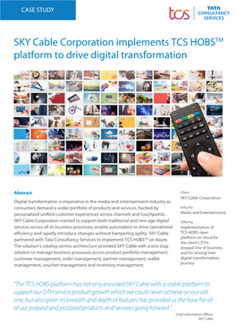 SKY Cable Corporation Implements TCS HOBSTM Platform to Drive Digital Transformation