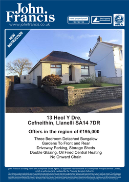 13 Heol Y Dre, Cefneithin, Llanelli SA14