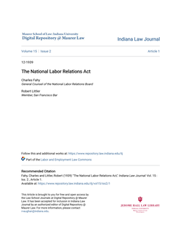 The National Labor Relations Act