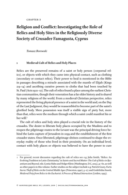 Religion and Conflict: Investigating the Role of Relics and Holy Sites in the Religiously Diverse Society of Crusader Famagusta, Cyprus