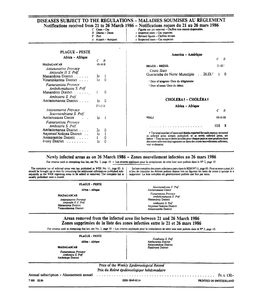 Diseases Subject to the Regulations