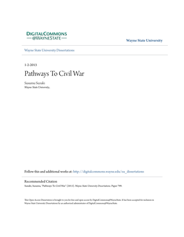 Pathways to Civil War Susumu Suzuki Wayne State University