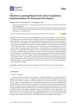 Machine Learning-Based Code Auto-Completion Implementation for Firmware Developers