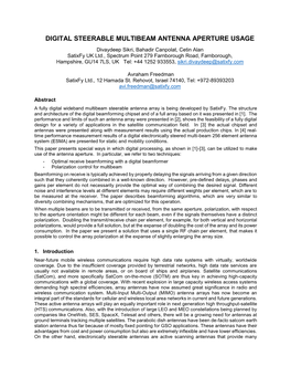 Digital Steerable Multibeam Antenna Aperture Usage