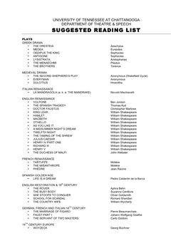 Suggested Reading List