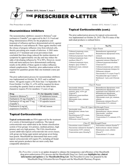 Topical Corticosteroids (Cont.) Neuraminidase Inhibitors