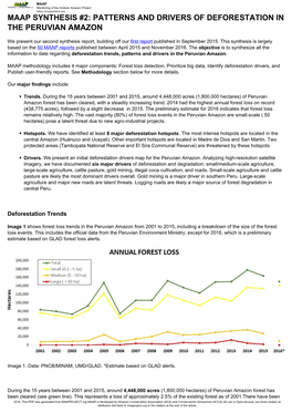 Maap Synthesis #2: Patterns and Drivers of Deforestation in the Peruvian Amazon