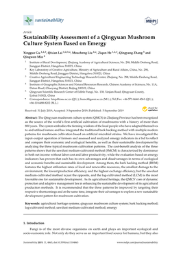 Sustainability Assessment of a Qingyuan Mushroom Culture System Based on Emergy