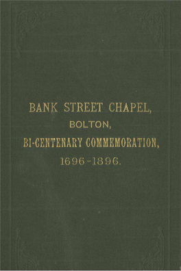 Bank Street Chapel, Bolton, Bi-Centenary