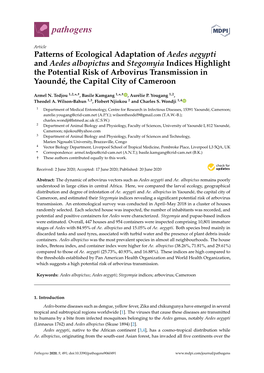 Patterns of Ecological Adaptation of Aedes Aegypti and Aedes