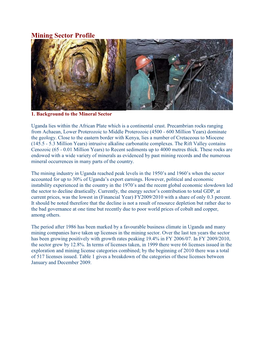 Mining Sector Profile