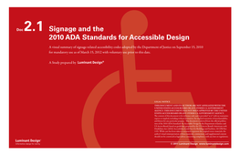 Luminant Design – Signage and the 2010 ADA Standards for Accessible