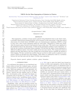 Arxiv:2010.05304V1 [Astro-Ph.GA] 11 Oct 2020 Blue, Star-Formation Active, and Prefer Low-Density En- Vironments Such As the ﬁeld (E.G., Dressler 1980)