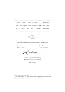 Evaluating Clustering Algorithms and Autoencoders for Segmenting Customers in the Tourism Domain