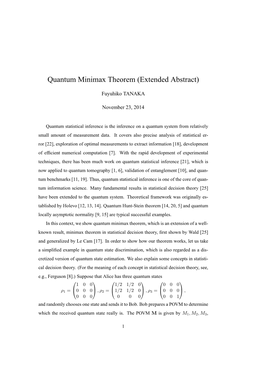 Quantum Minimax Theorem (Extended Abstract)