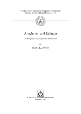 Attachment and Religion: an Integrative Developmental Framework