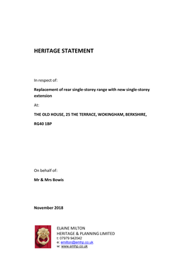 Heritage Statement