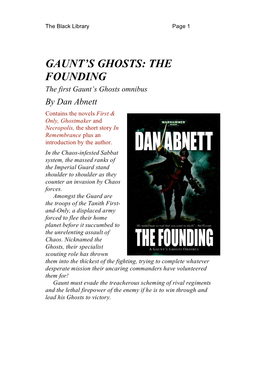 Gaunt's Ghosts: the Founding
