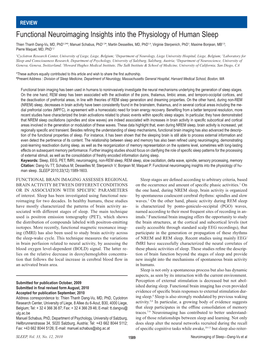 Functional Neuroimaging Insights Into the Physiology of Human Sleep