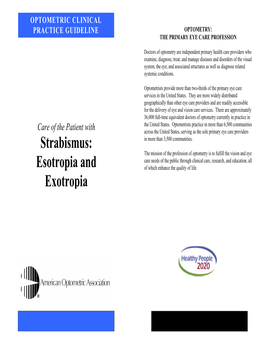 Care of the Patient with Strabismus: Esotropia and Exotropia