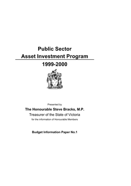Public Sector Asset Investment Program 1999-2000