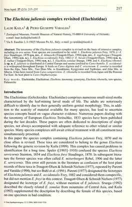 Nota Lepidopterologica, 23.12.2004, ISSN 0342-7536 ©Societas Europaea Lepidopterologica; Download Unter Und
