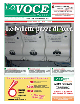 APERTI IL SABATO Dalle Ore 09:00 Alle Ore 12:00 Pagina 2 Venerdì 08 Giugno 2012