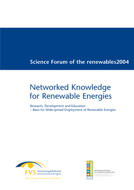 Networked Knowledge for Renewable Energies