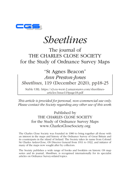 St Agnes Beacon” Ann Preston-Jones Sheetlines, 119 (December 2020), Pp18-25 Stable URL: Articles/Issue119page18.Pdf