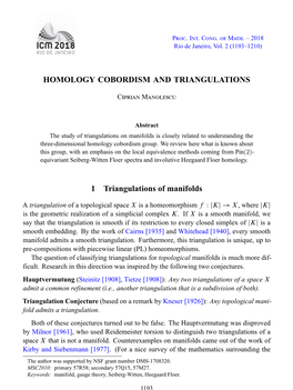 Homology Cobordism and Triangulations