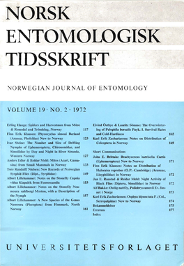 Norsk Entomologisk Tidsskrift
