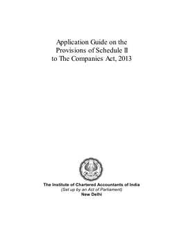 Application Guide on the Provisions of Schedule II to the Companies Act, 2013