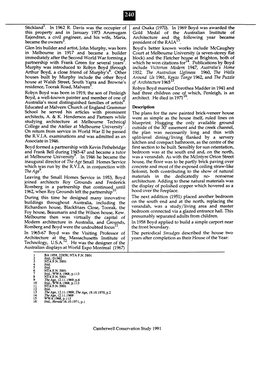 Camberwell Conservation Study 1991 1944-45 and Miss B.E