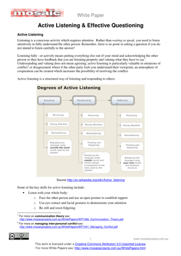 Active Listening & Effective Questioning