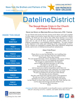 Datelinedistrict the Sexual Abuse Crisis in Our Church: Information & Resources