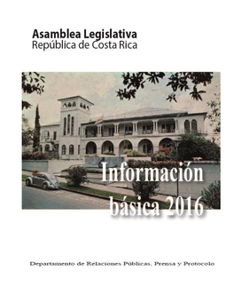 Información Básica Sobre La Asamblea Legislativa De La República De Costa Rica