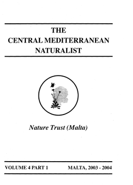 The Central Mediterranean Naturalist