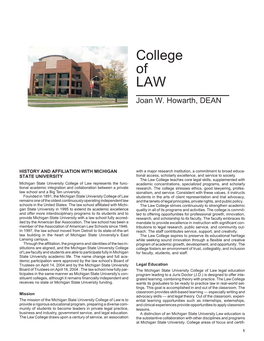 College of LAW Joan W