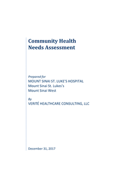 Community Health Needs Assessments and Develop Implementation Strategies to Address Significant Health Needs